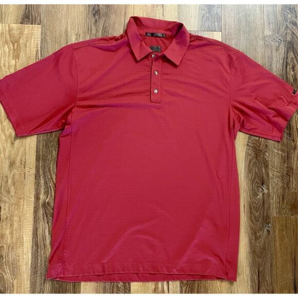 Nike Tiger Woods Collection Polo Shirt‎ Men's Large Dri Fit Golf Sunday Red EUC